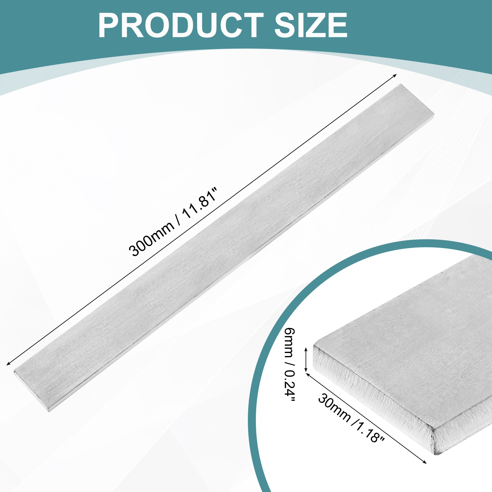 1/4″ Thickness 1-3/16″ Width 12″ Length 316 Stainless Steel Flat Bar Metal Bar