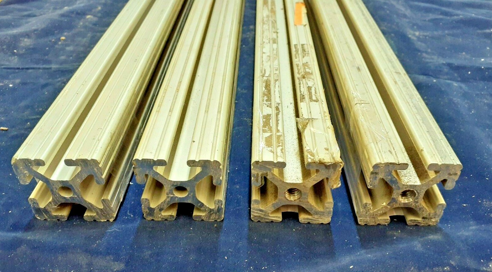 80/20 T-SLOT 1515 ALUMINUM EXTRUSION ASSORTED LOT OF 4 (12″ TO 24-1/8″)