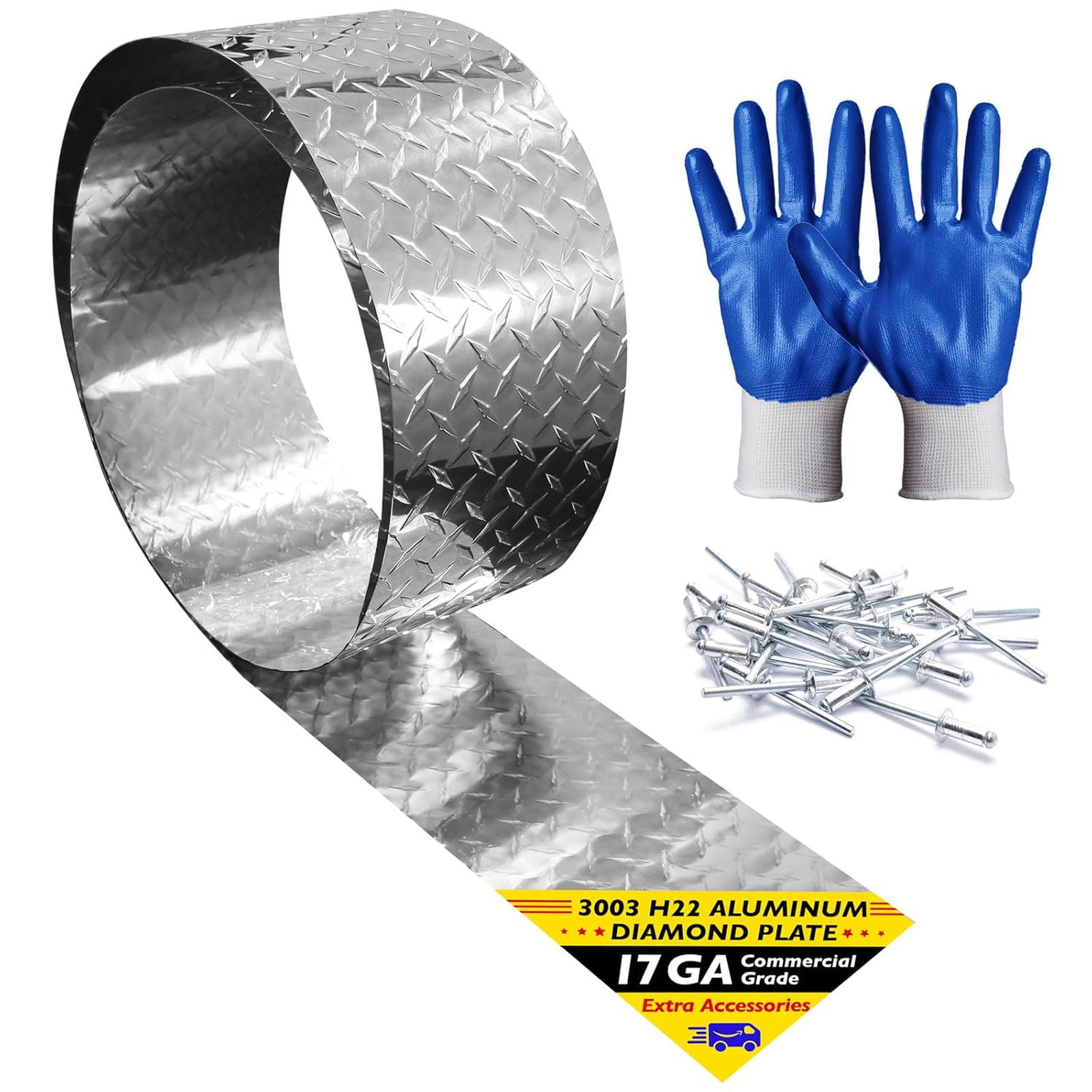 Aluminum Diamond Plate Sheet Metal 3003 H22 Corrosion Resistant 17 GA 0.045 Inch