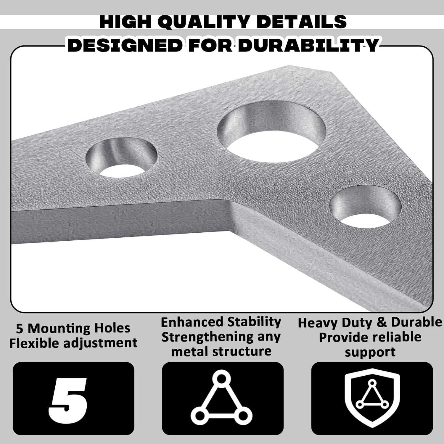 10 Pack 1/4″ Thick Steel Weld on Gussets, 3″X3″ Heavy Duty 90-Degree Triangle Ta