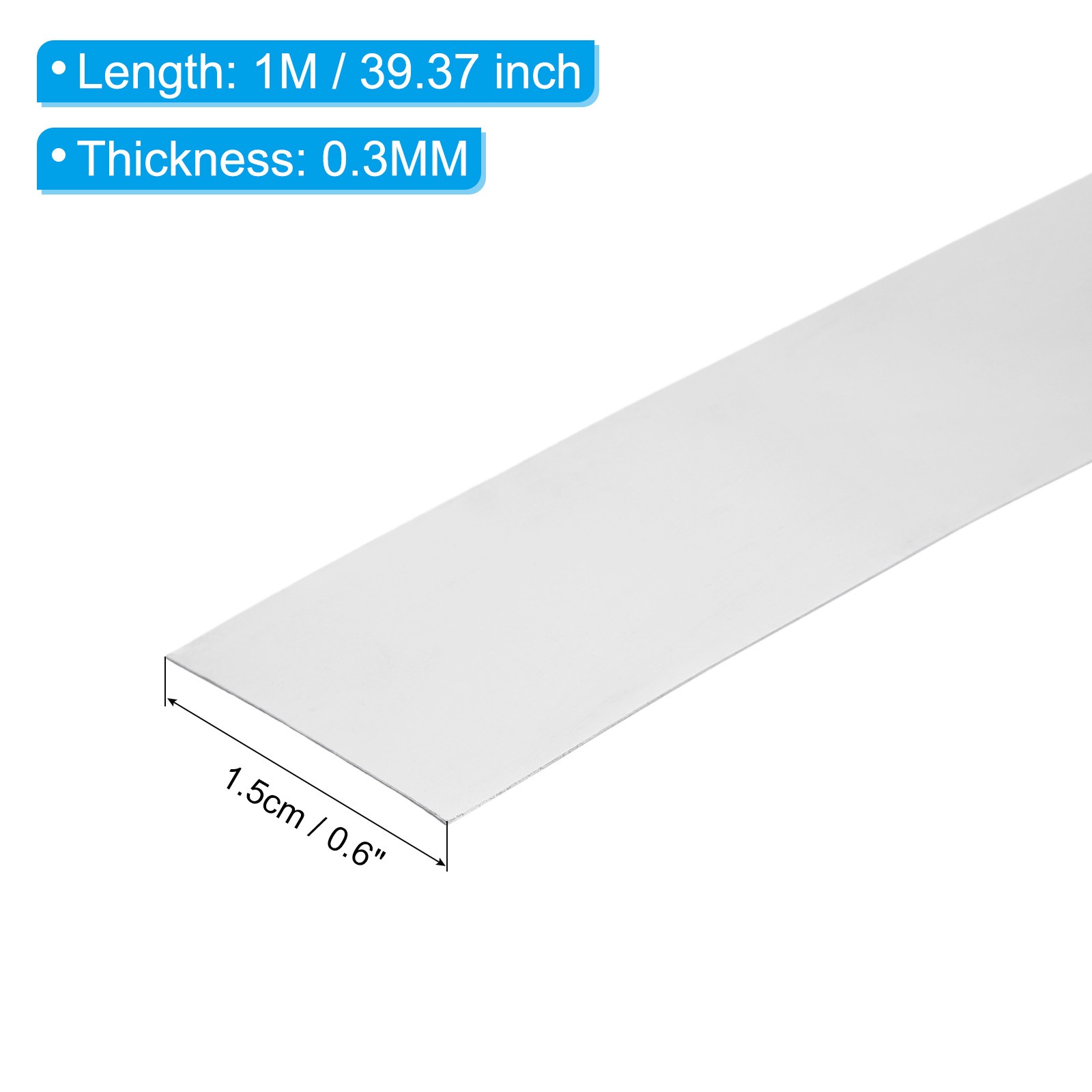 3/5inx39.37in Stainless Steel Foil Roll, 1pcs Flashing Roll Roofing 0.3mm