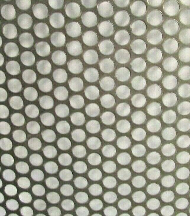 -1/4″ HOLE 16 GA.–(.0598)- 304 S.S. PERFORATED SHEET– 10″ X 10″