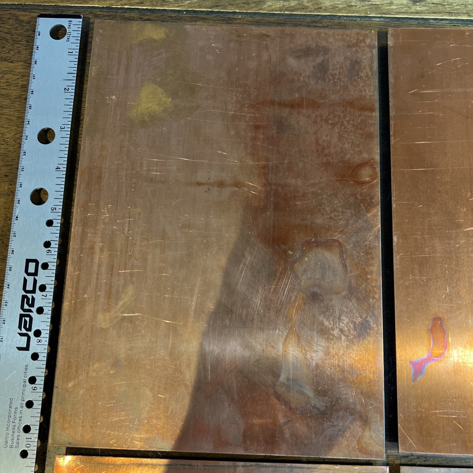 4 Pieces Copper Sheets Plates for Crafts/ Enamel, 10” X 7” New/old Inventory