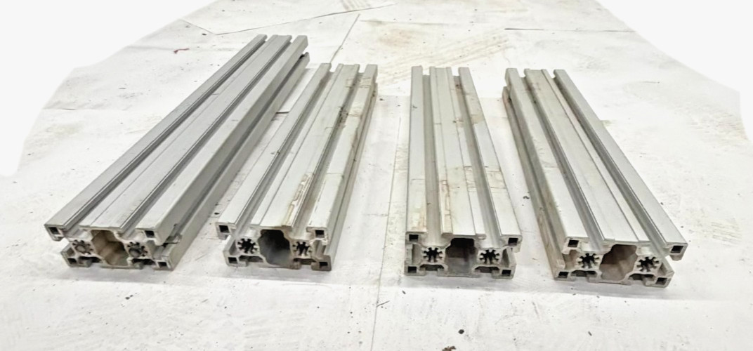80/20 45MM X 90MM ASST. LENGTHS, 45-4590, (LOT OF 4), 18″ TO 23″, 6 OPEN SLOTS