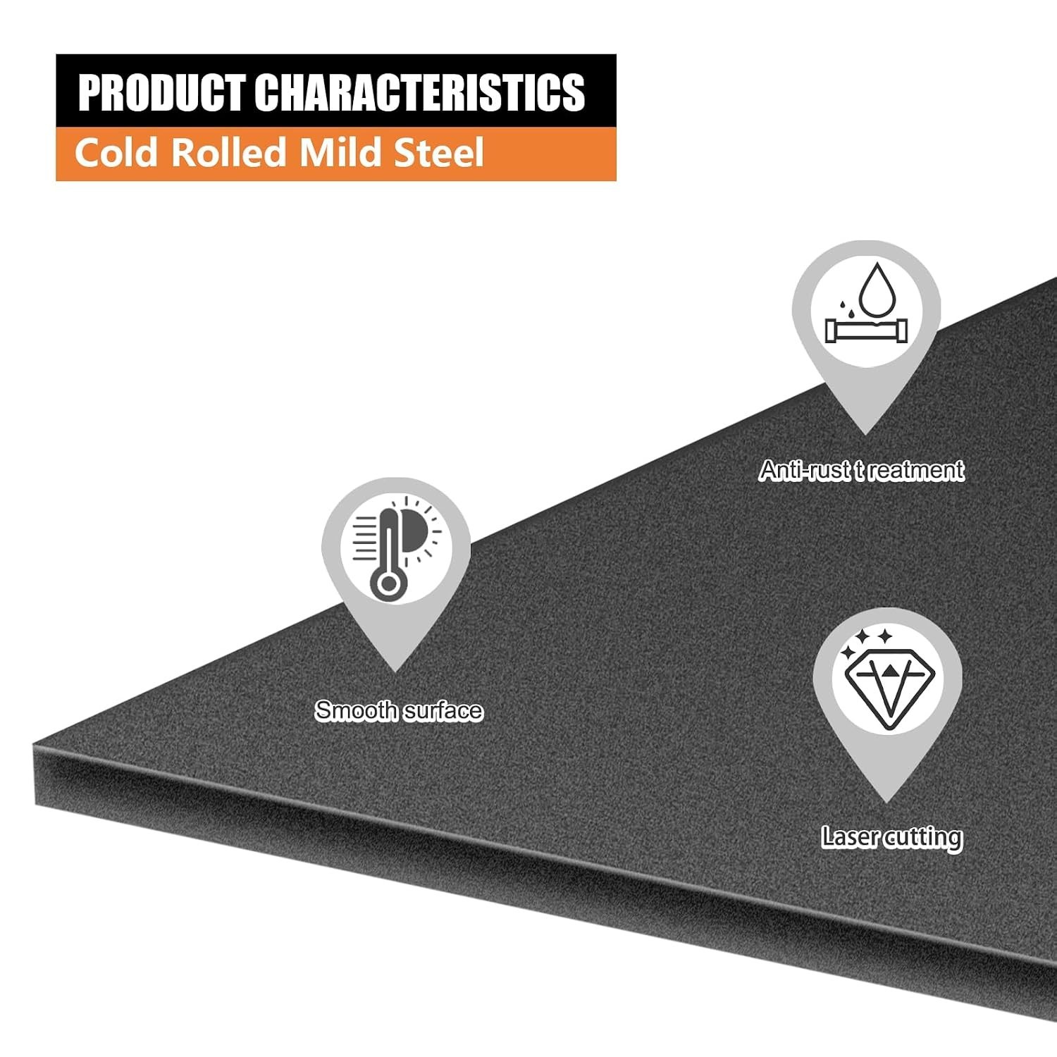 Durable 1/4″ A36 Hot Rolled Steel Plates 3×3 for Weldable Applications – 8 Pack