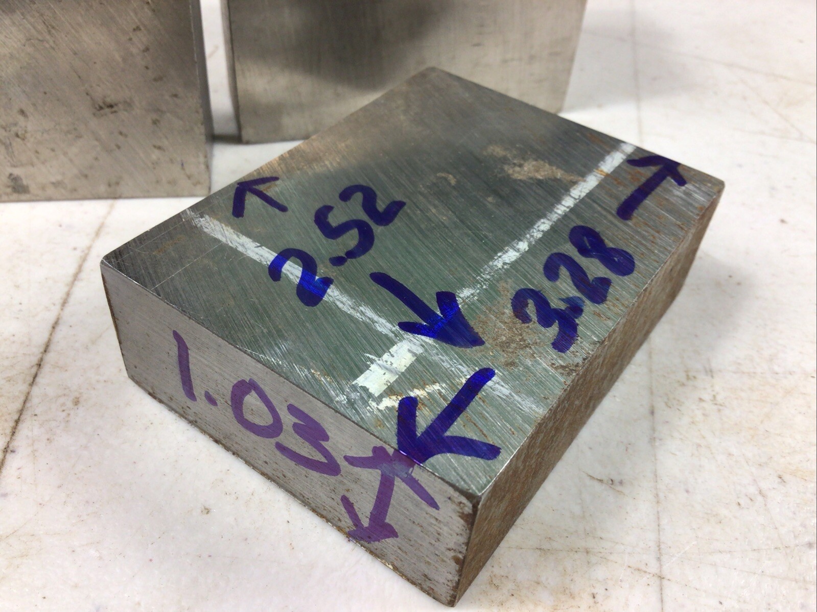 D2 Tool Steel Flat Stock, 1.03” X 2.52” X 3.28”, D2 I Believe, 4 Pieces In Sale