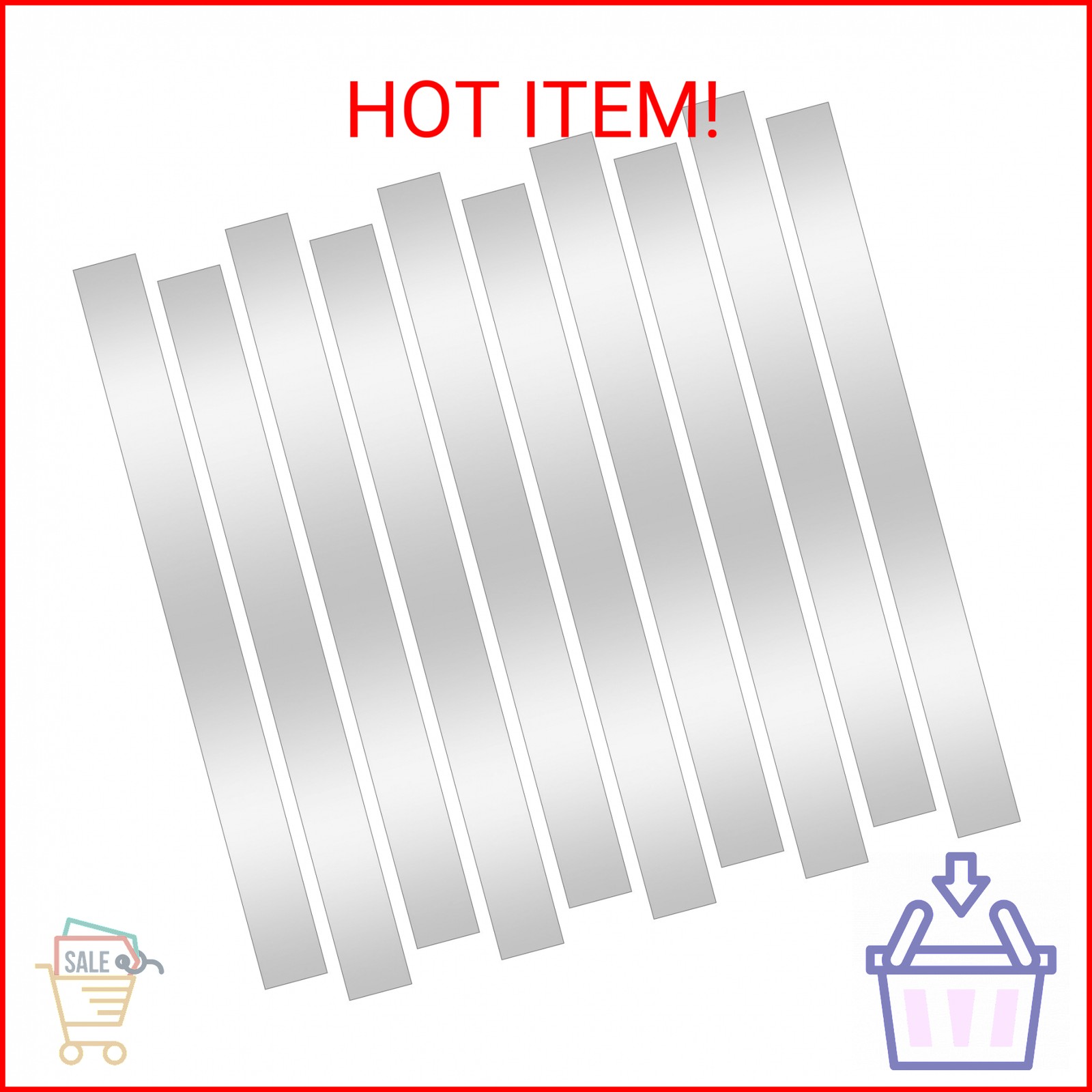 10 Pcs Sheet Metal Strips,12” Length,1” Width, 0.02” Thickness,Thin Flat Meta