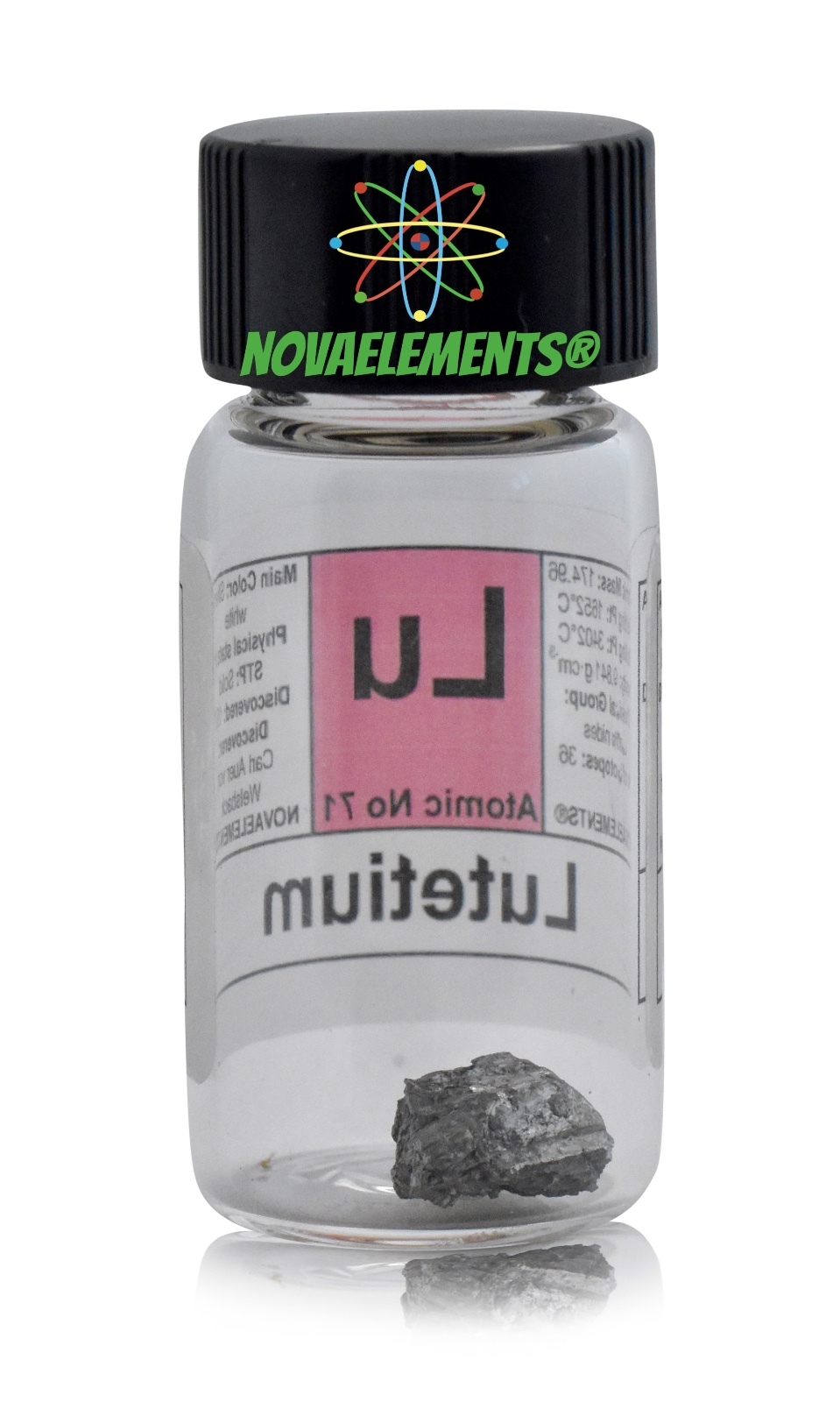 Lutetium metal element 71 Lu sample 0.5 gram shiny 99.95% in labeled glass vial
