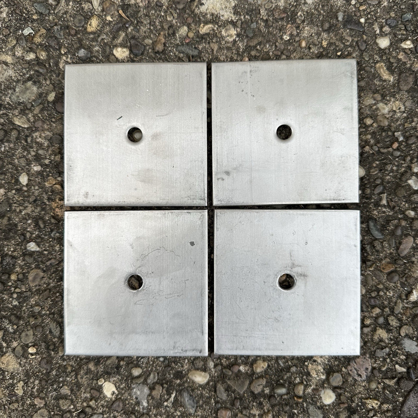 Steel Plate 3″ x 3″ Flat Bar with 5/16″ Center Holes 4 PIECES METAL
