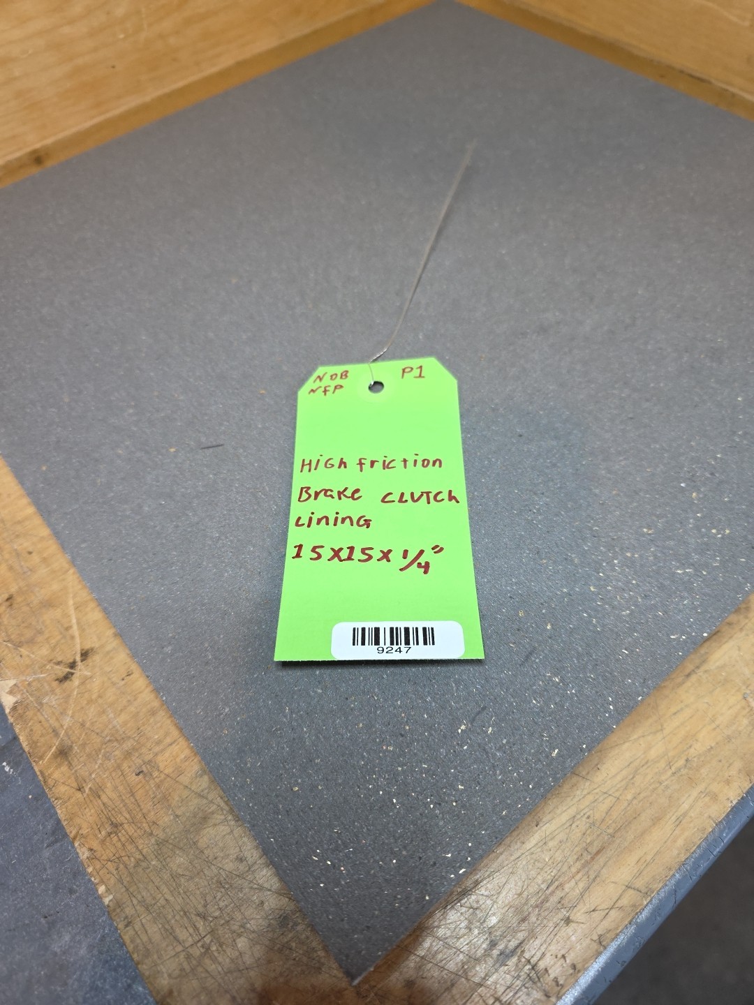 High-Friction Brake and Clutch Friction Lining15″ Long x 15″ Wide x 1/4″ Thick