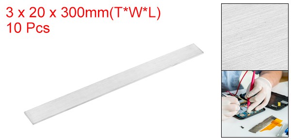 10Pcs 316L Stainless Steel Flat Bar, 1/8″ Thickness 25/32″ Width 12″ Length