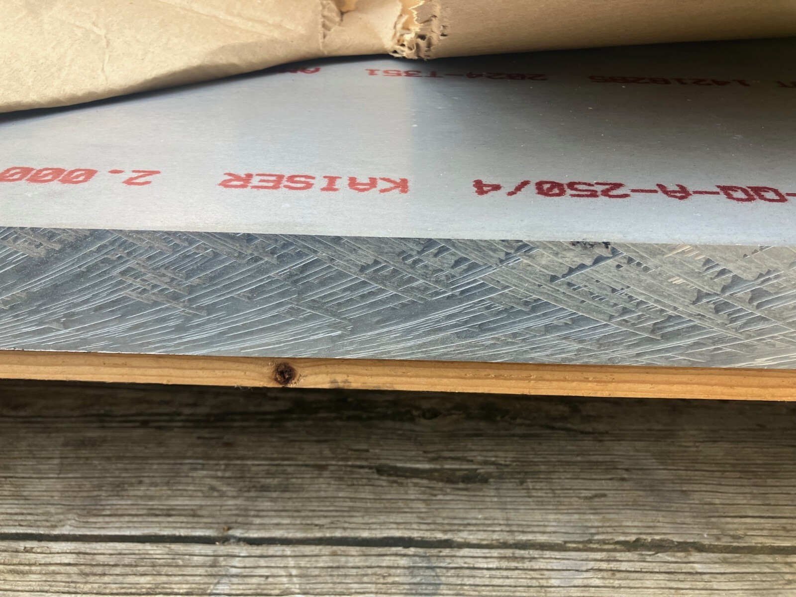 2024-t351 aluminum alloy plate in crate 2.00″ thick 48″x144″