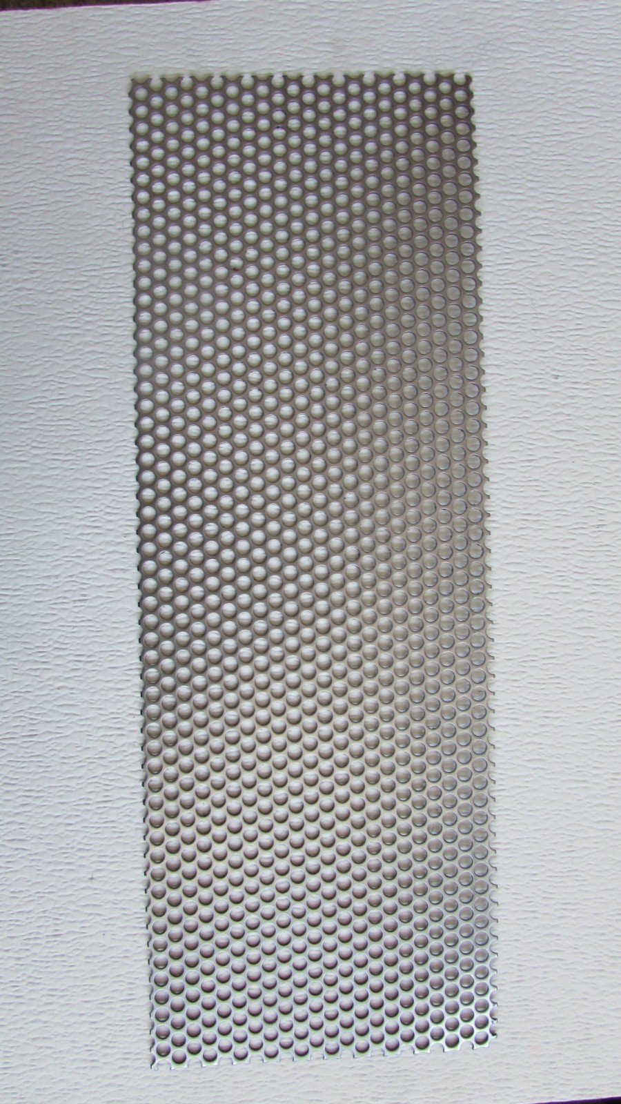 1/4″ HOLES – 16 GAUGE- 304 STAINLESS PERFORATED SHEET—4-3/4″ X 12-3/4″