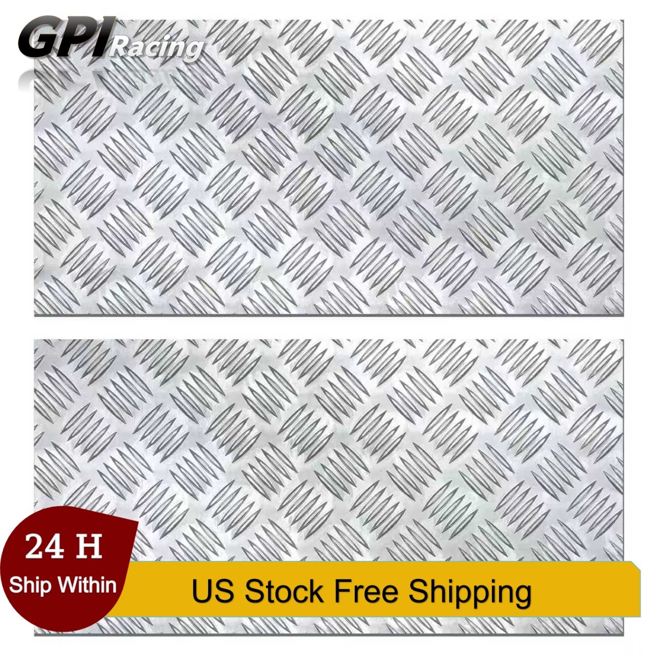 Pair 254x508mm Aluminum Diamond Tread Sheet RV Trailer Garage Panel