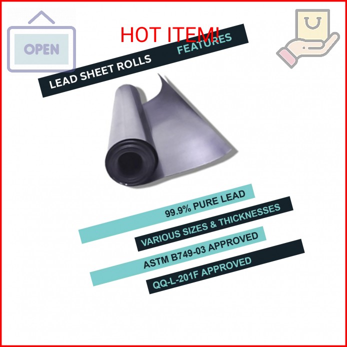 Lead Sheet – Lead Sheeting – Sheet Lead Rolls – 99.9% Pure – Multi-Use – ASTM &
