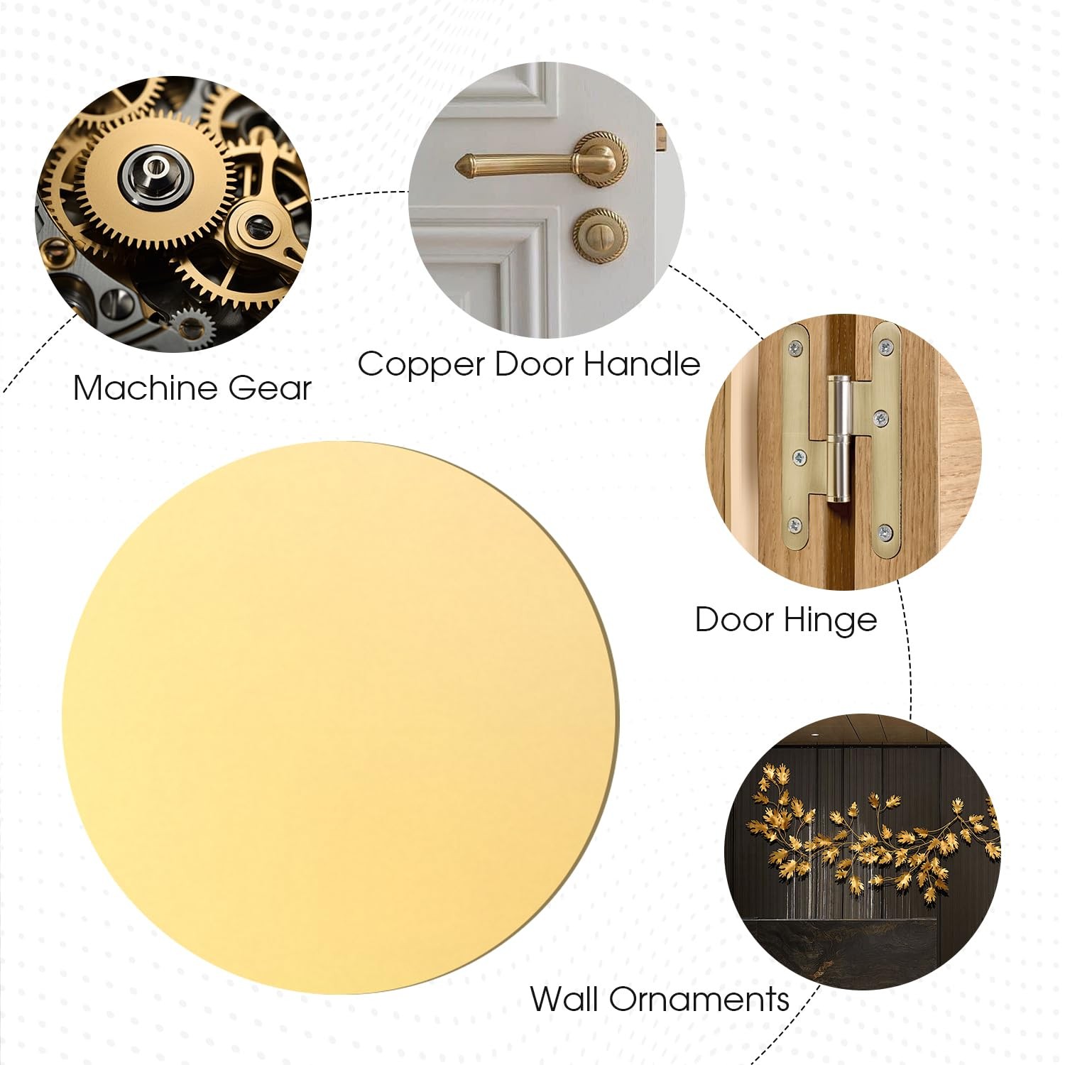Brass Discs Gauge Thickness Brass Round Plate for Jewelry