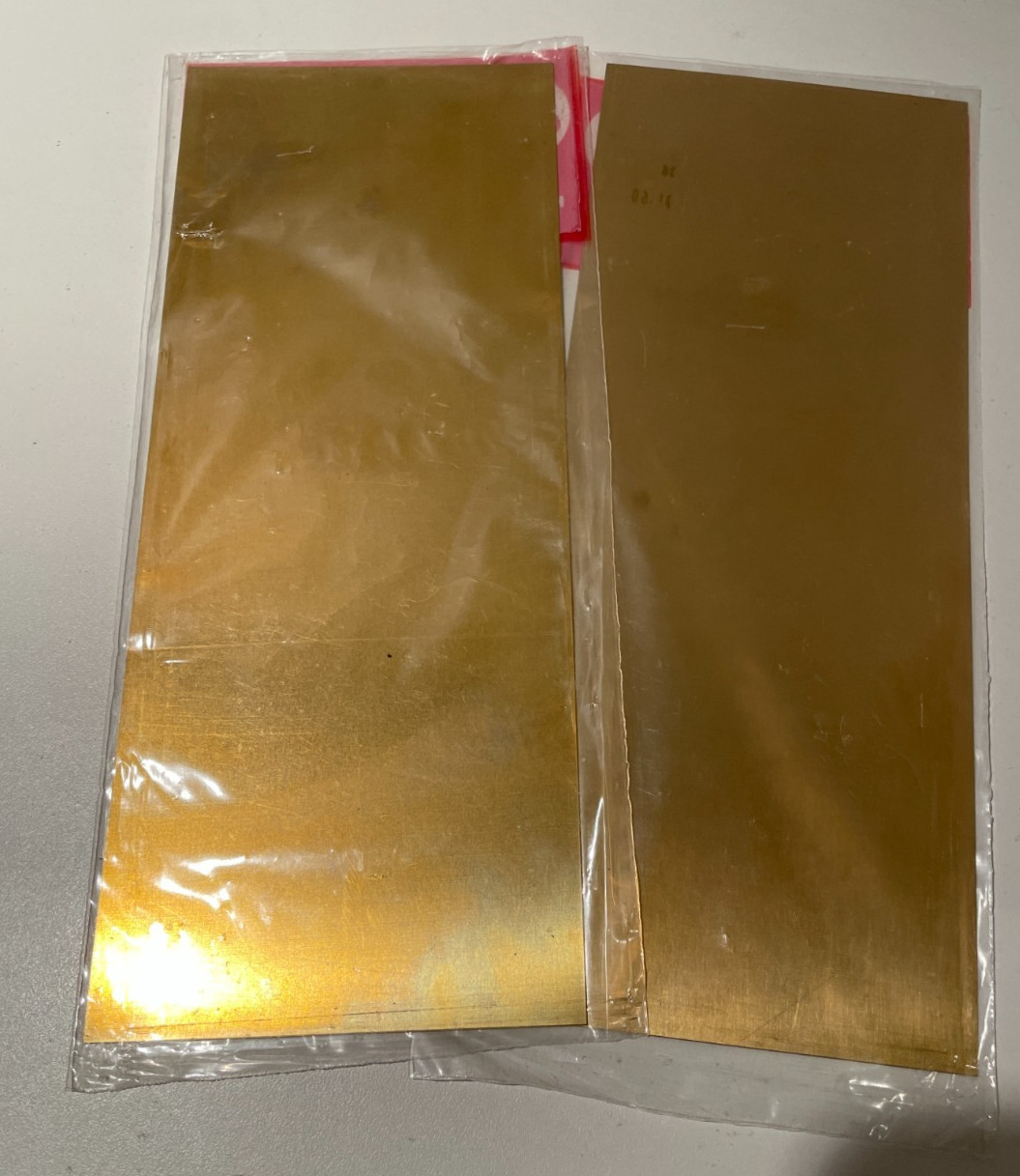 VTG K&S Precision Metals .015x4x10 #252, 0.10x4x10 #251 Brass Sheet Metal NOS