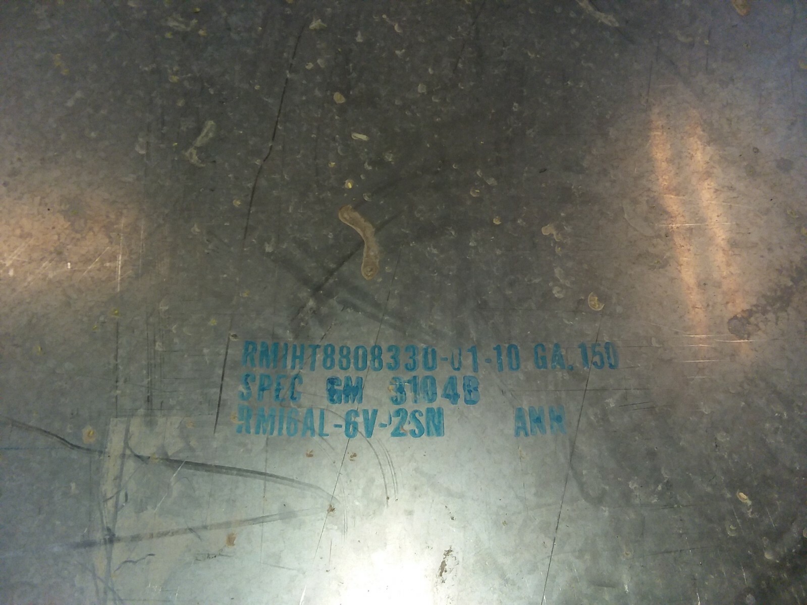 6AL-6V-2SN TITANIUM SHEET 116″x55″x.15″thick AEROSPACE FULL LARGE SHEET
