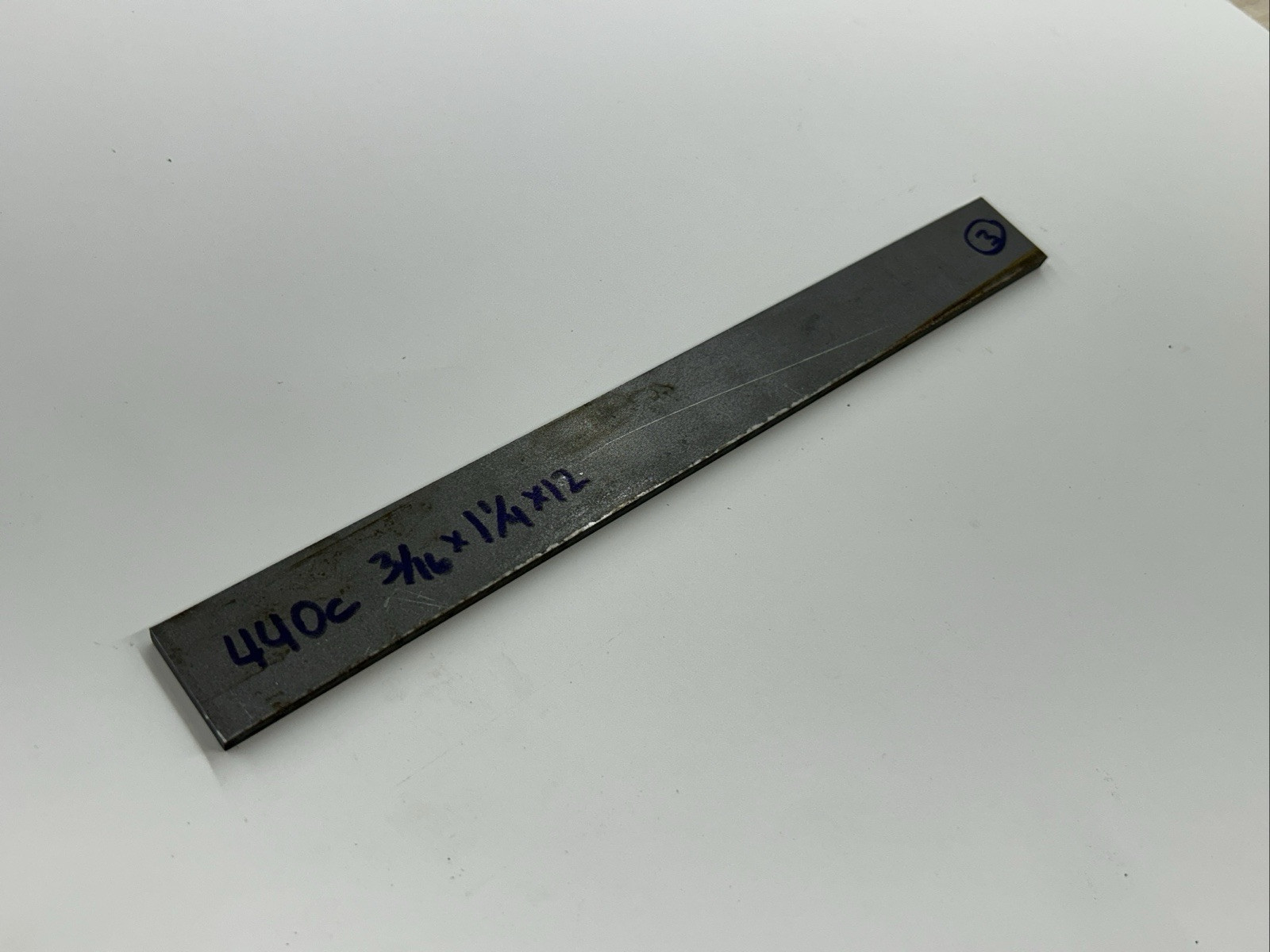 440C Stainless Steel 3/16″ x 1 1/4″ x 12″ bar, Knife Making Stock, Billet