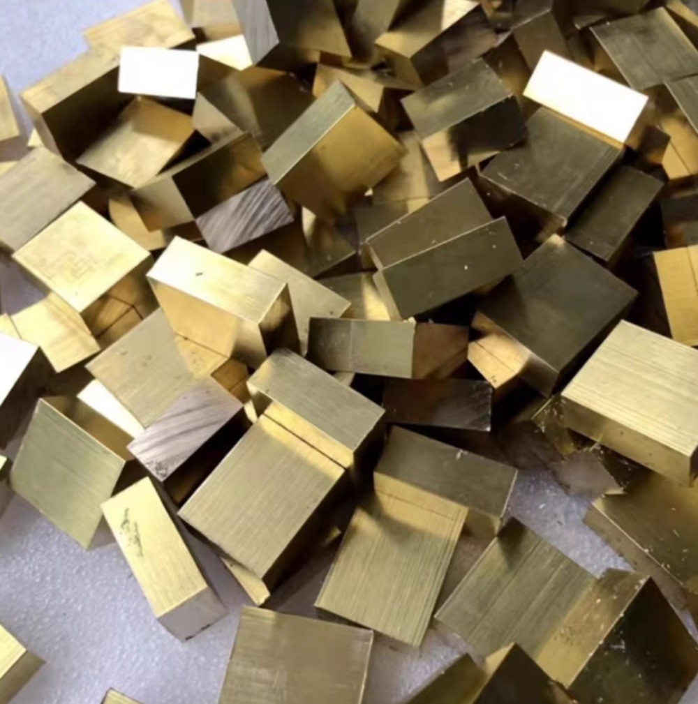 BRASS BLOCK Ingot BRASS BAR Knife Handle Material Metal Craft DIY 2×1.2×0.4in