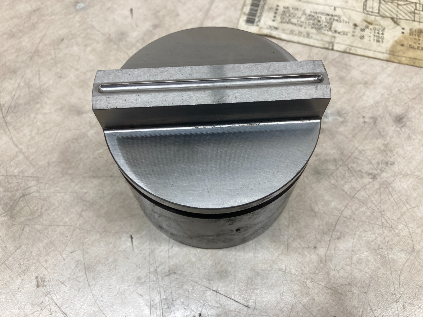 Wilson Tool 1.25 THK Emboss RD Make Die Base-Rework Punch & Die Cap W/ Sample