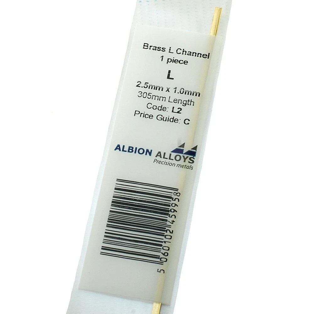Albion Alloys Brass L-Angle Profile 2.5mm x 1.0mm x 305mm Length 1 Piece