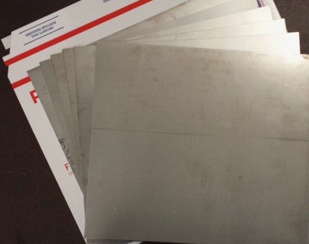 6 pcs. 24ga. 9″ x 10″ Stainless Steel Sheet Metal Type 316