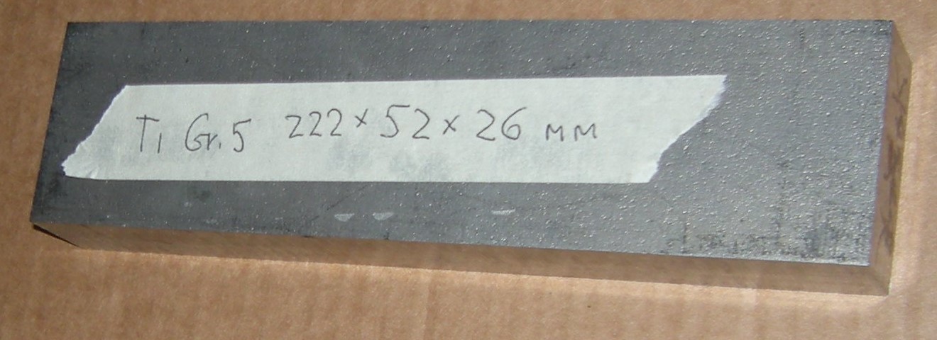 Titanium 6AL4V Plate Flat Bar 1″ 222 x 52 x 26 mm