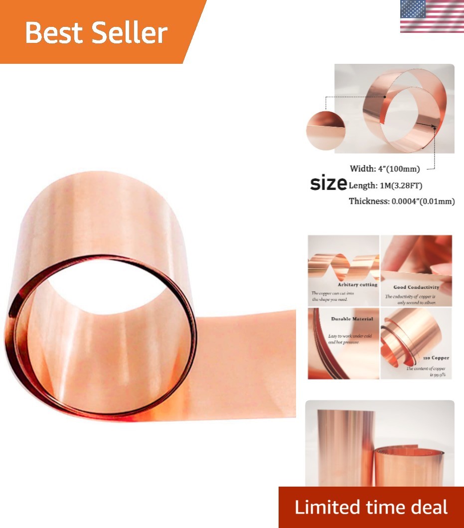 Versatile Pure Copper Sheet Roll 0.01mm Thick – Ideal for Jewelry & DIY Projects