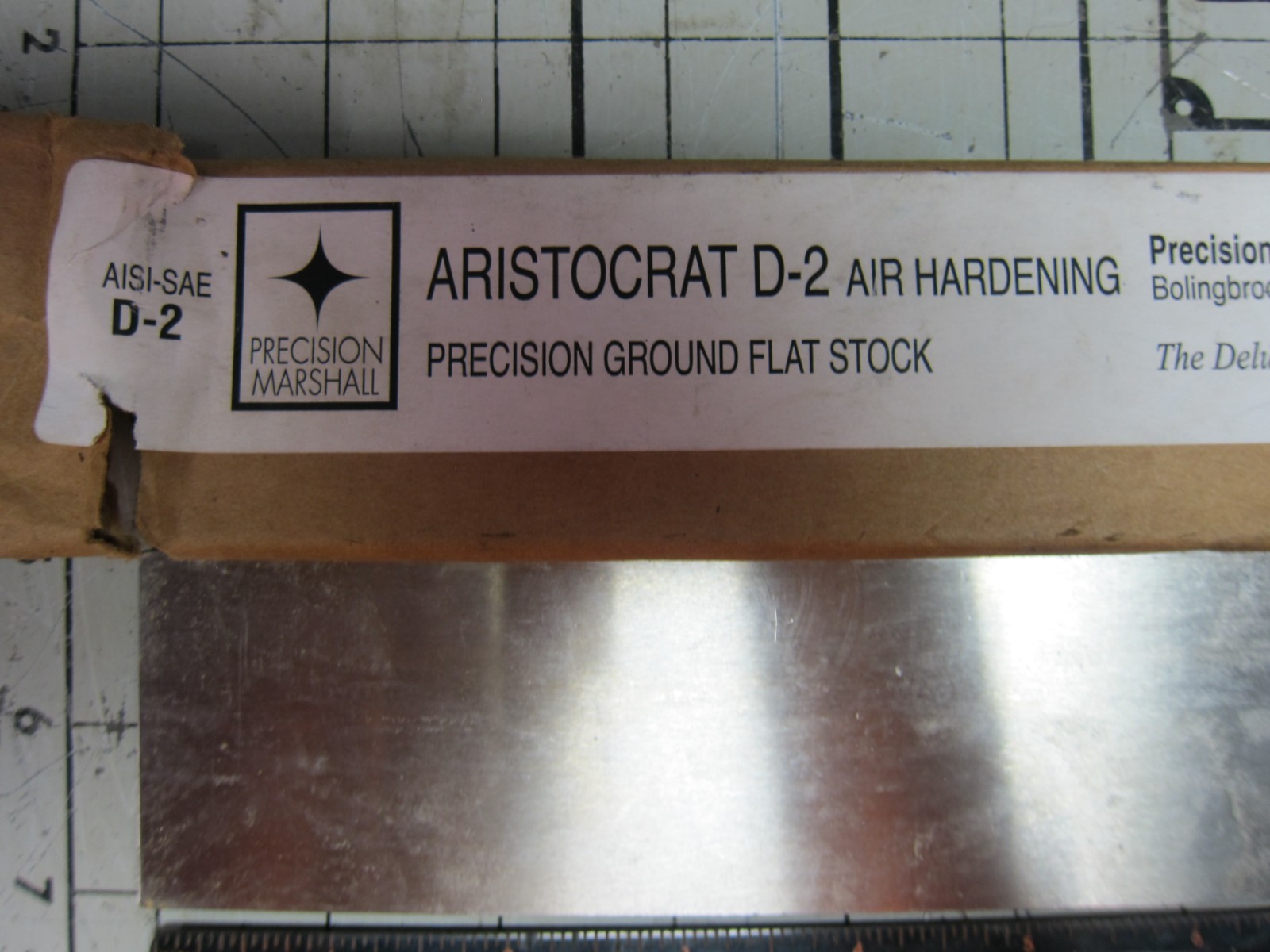 D2 Air Hardening Ground Tool Steel Flat Stock 1/4″ x 2″ x 15 1/2″