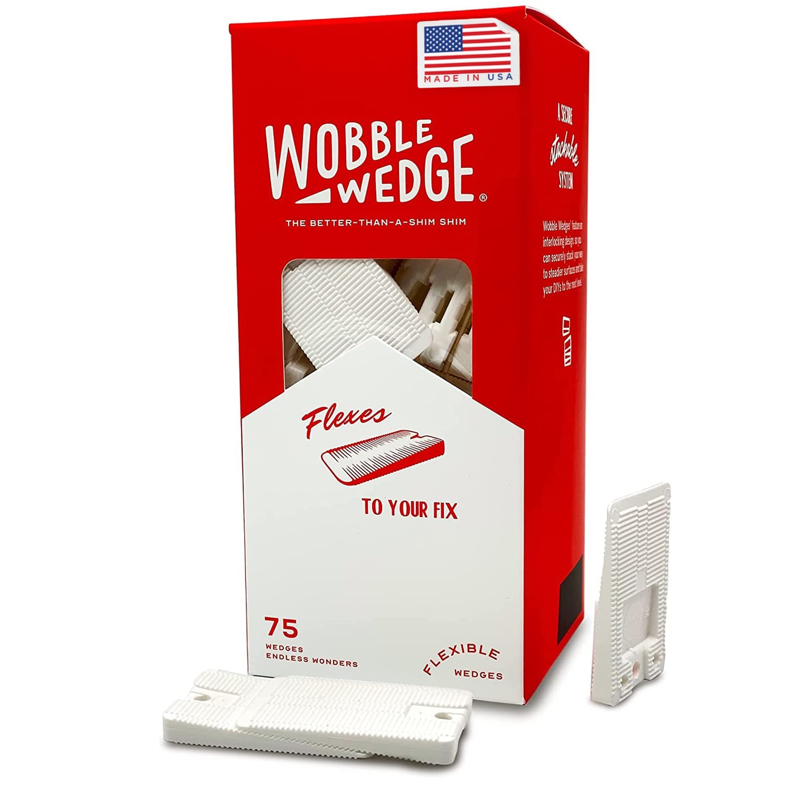 The Original Wobble Wedge Flexible Plastic Shims, Multi-Purpose Leveling Shim…