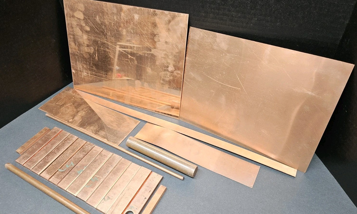 C110 Copper Lot ⅞” Round Bar ¼ Sheet Plate Stock Drops Machinist Welders Backing