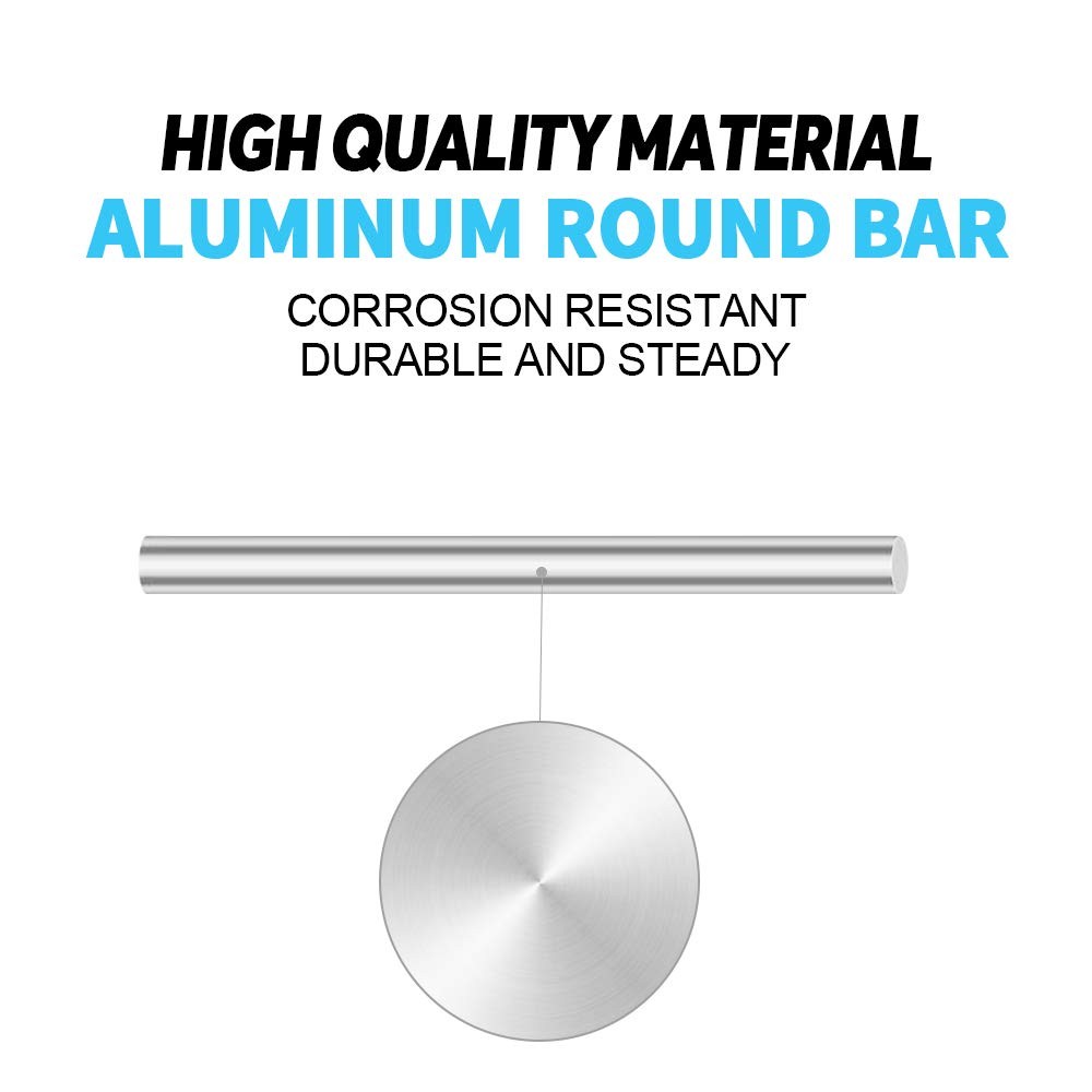 Glarks 18Pcs Aluminum Solid Round Rod Lathe Bar Stock Assorted for DIY Silver
