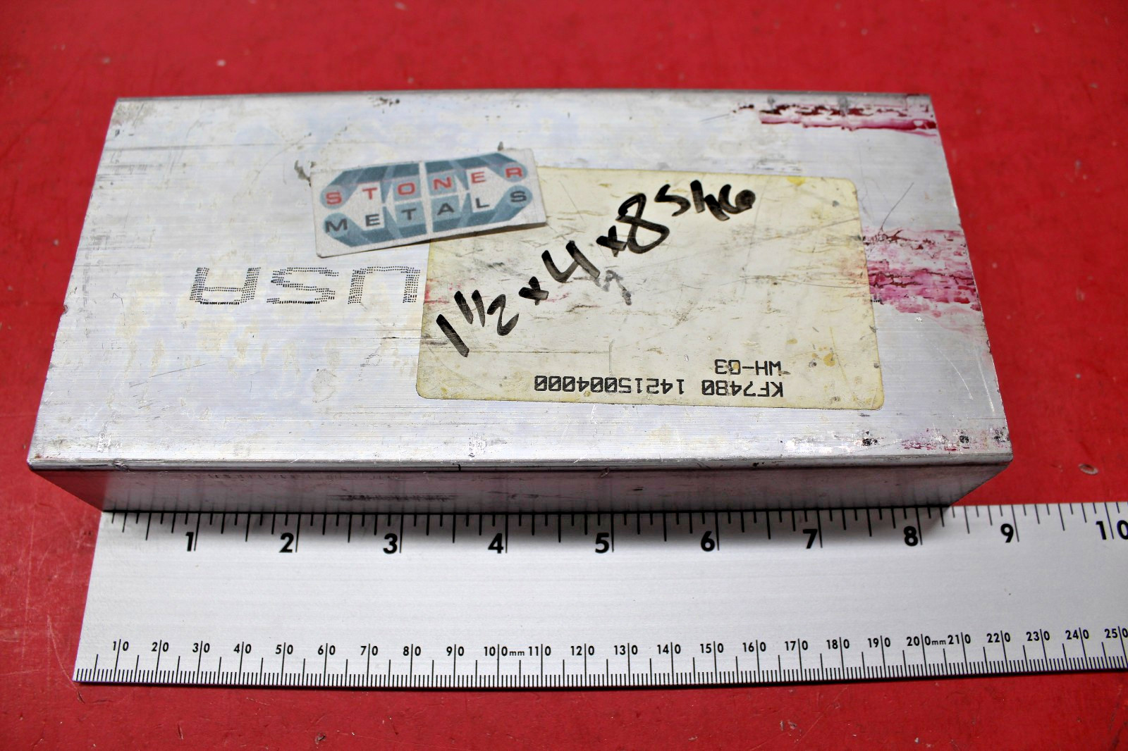 1 Piece 1-1/2″ x 4″ x 8-5/16″ 2024 Aluminum Flat Bar Drop