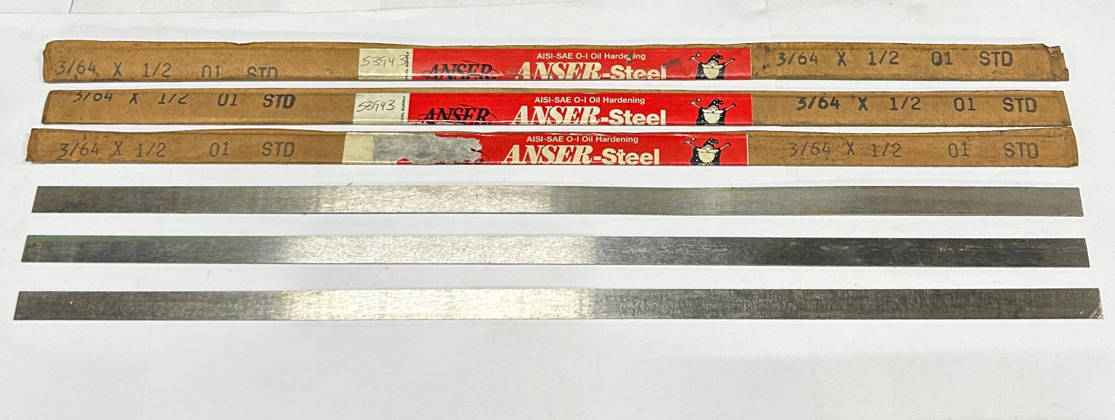 3/64 X 1/2 X X 18″ 3 PC BNDL O-1 Flat Ground Stock Regular Harbor Tool Brand