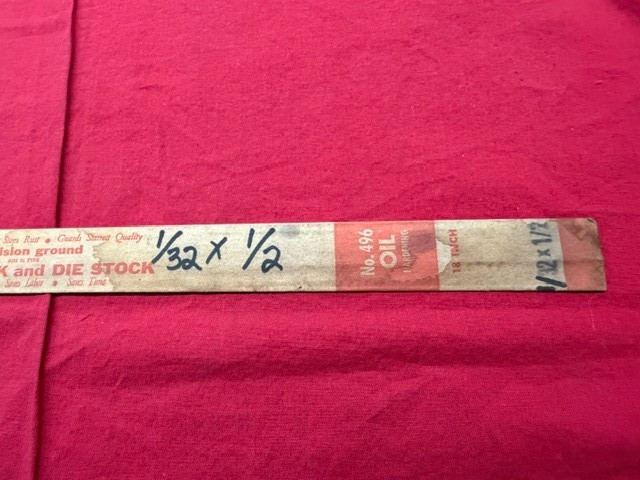 Starrett 1/32 x 1/2 x 18″ No. 496 Oil Hardening Ground Flat Stock – Rust – Old