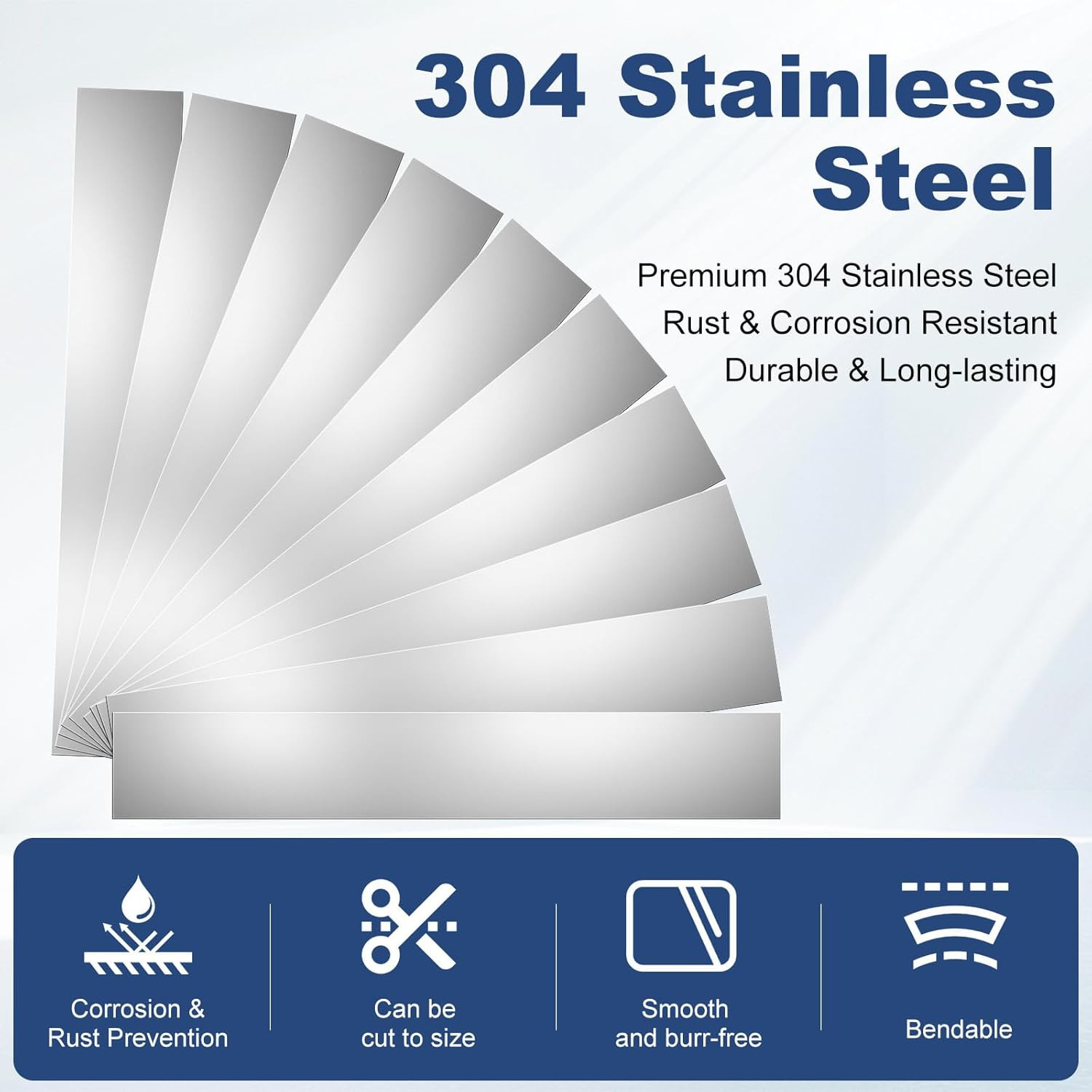 50 Pcs Shim Stock Assortment, 304 Stainless Steel 1″ Width X 6″ Length Metal