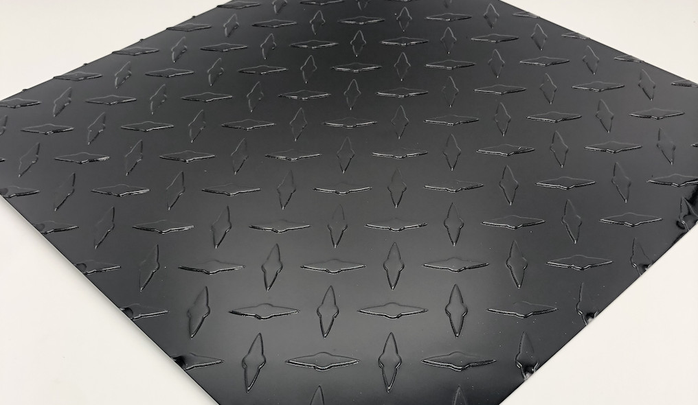 12″ x 24” Black Gloss Aluminum Diamond Sheet – .025” Thick ( 1/40″)- Trim Accent