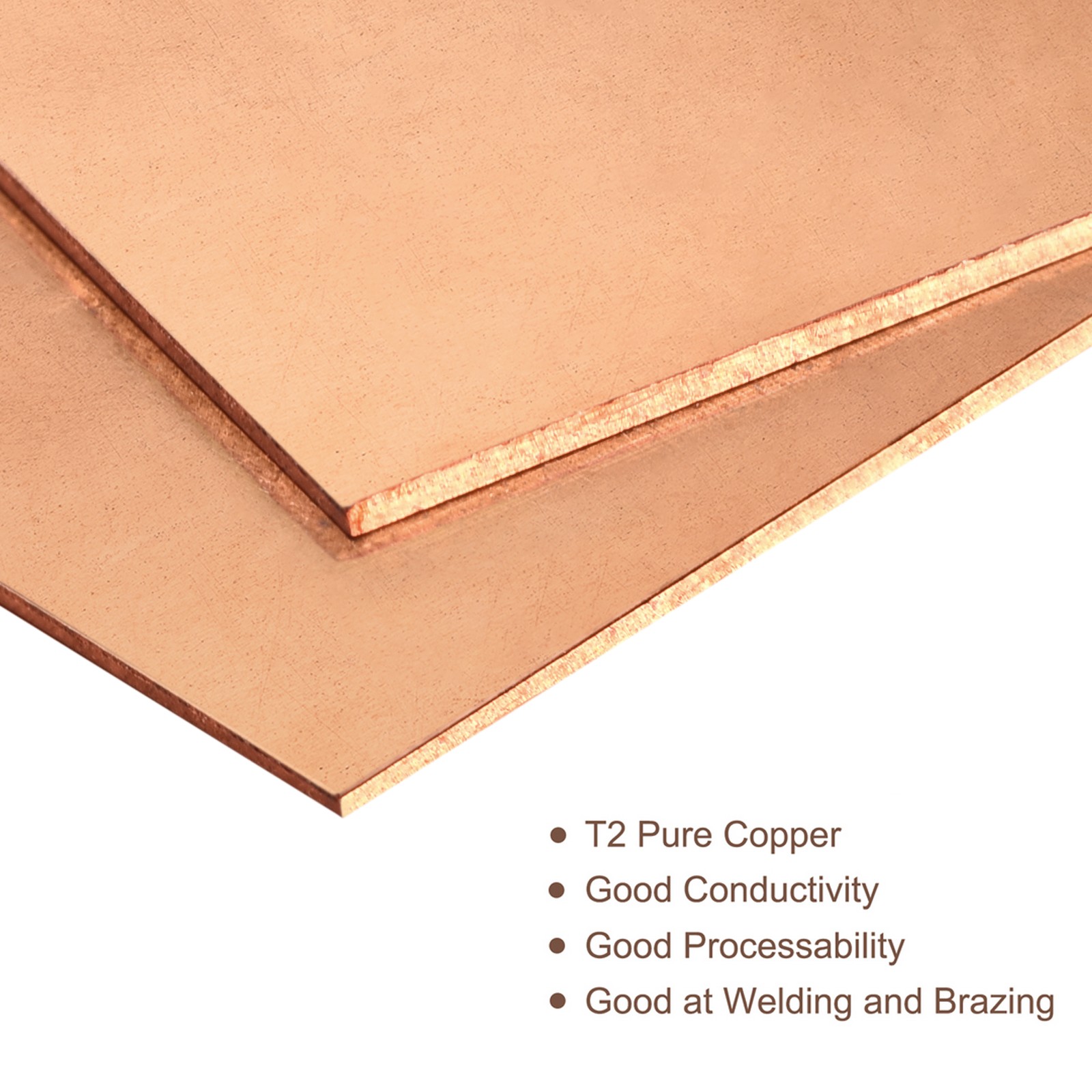 Pure Copper Sheet, 6″ x 4″ x 0.08″ 12 Gauge T2 Copper Metal Plate