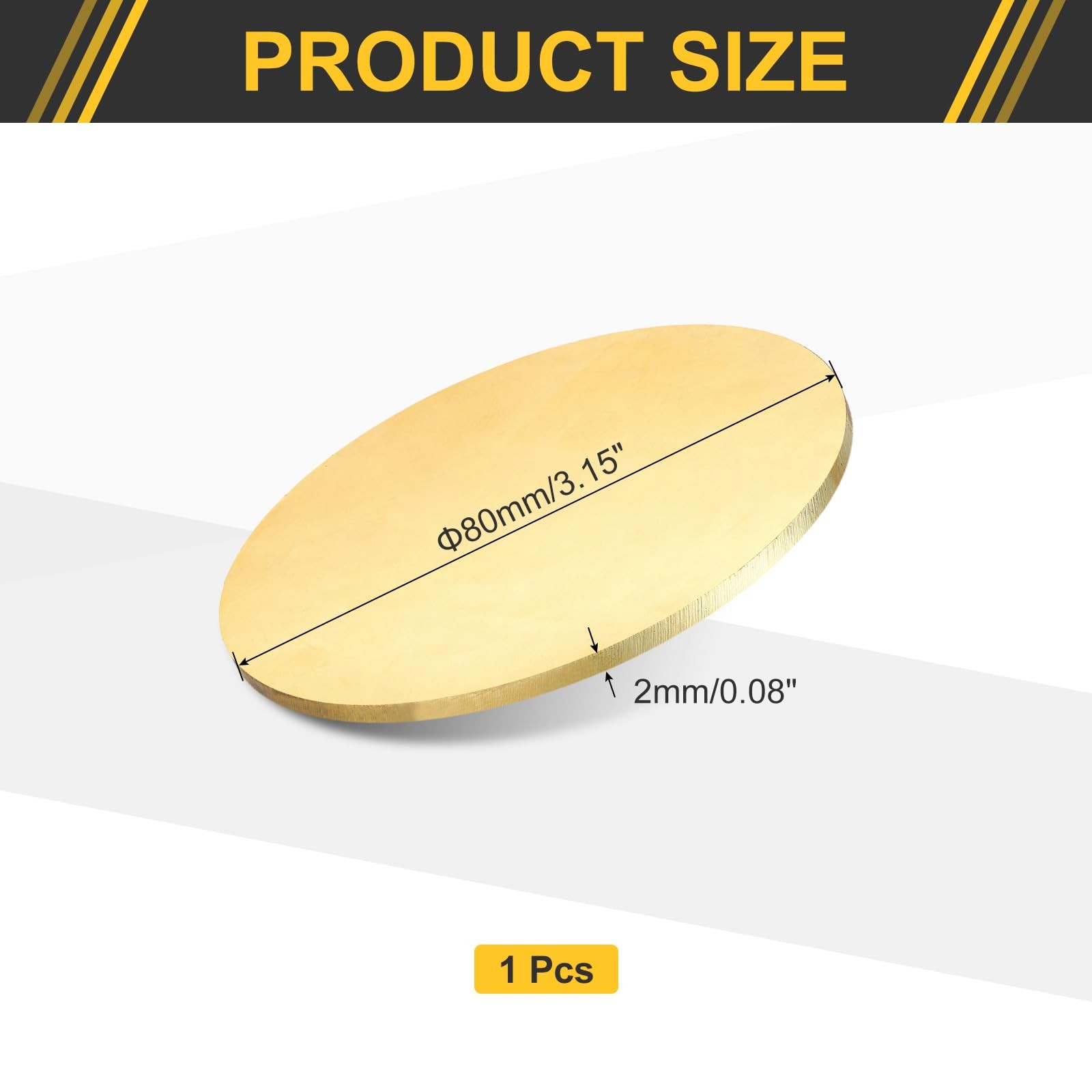 uxcell Brass Round Plate 0.08″x3.15″ 2 Pcs