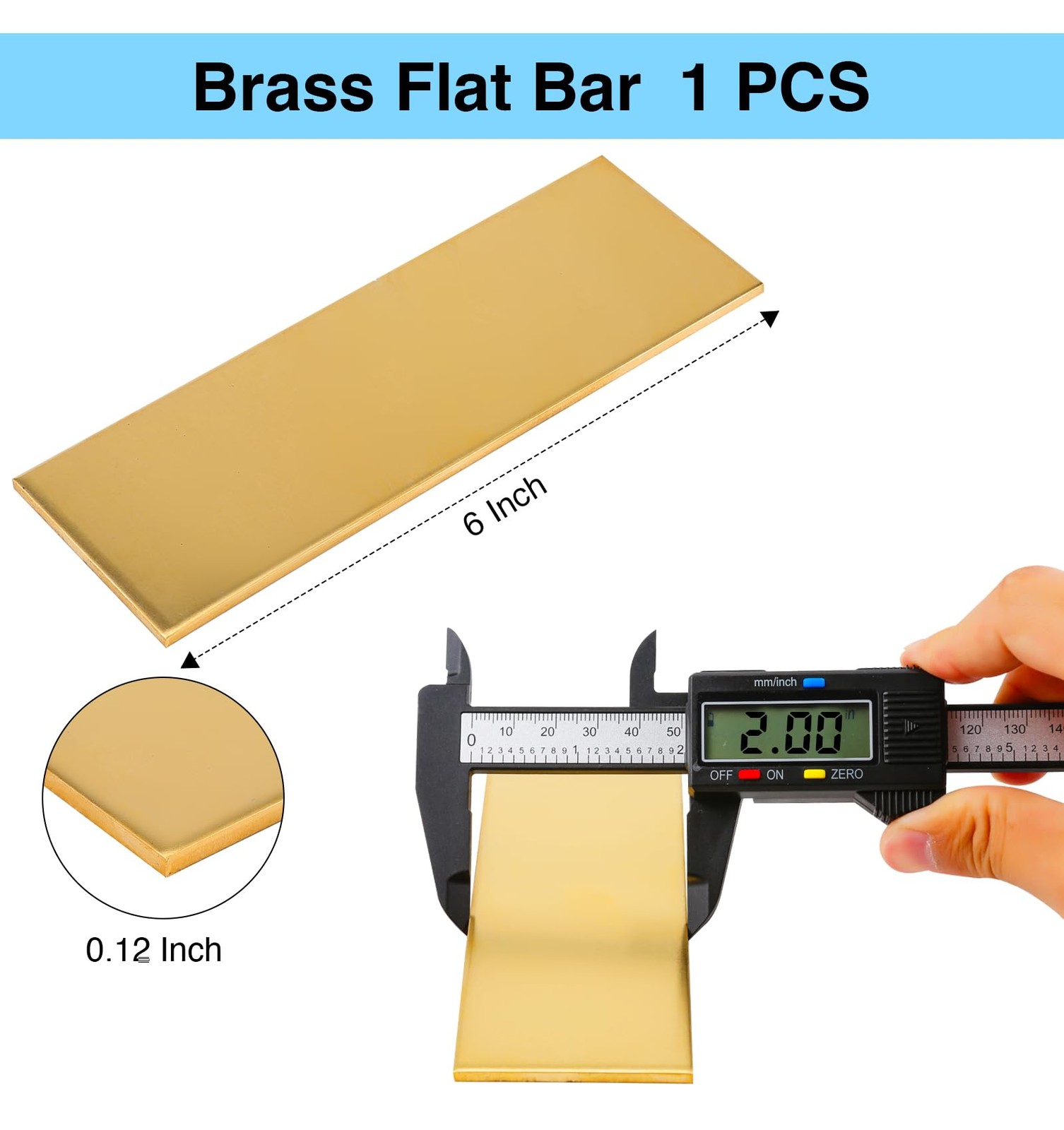 Brass Flat Bar Stock 6x2x0.12 Inch H62 Solid Brass Plate Mill Metal Strip
