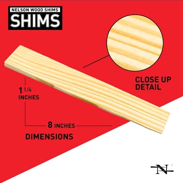 Wood Shims 8-In. Shims, High Performance Wood, 100% Kilm Dried. (2-Pk Lot) 24pcs