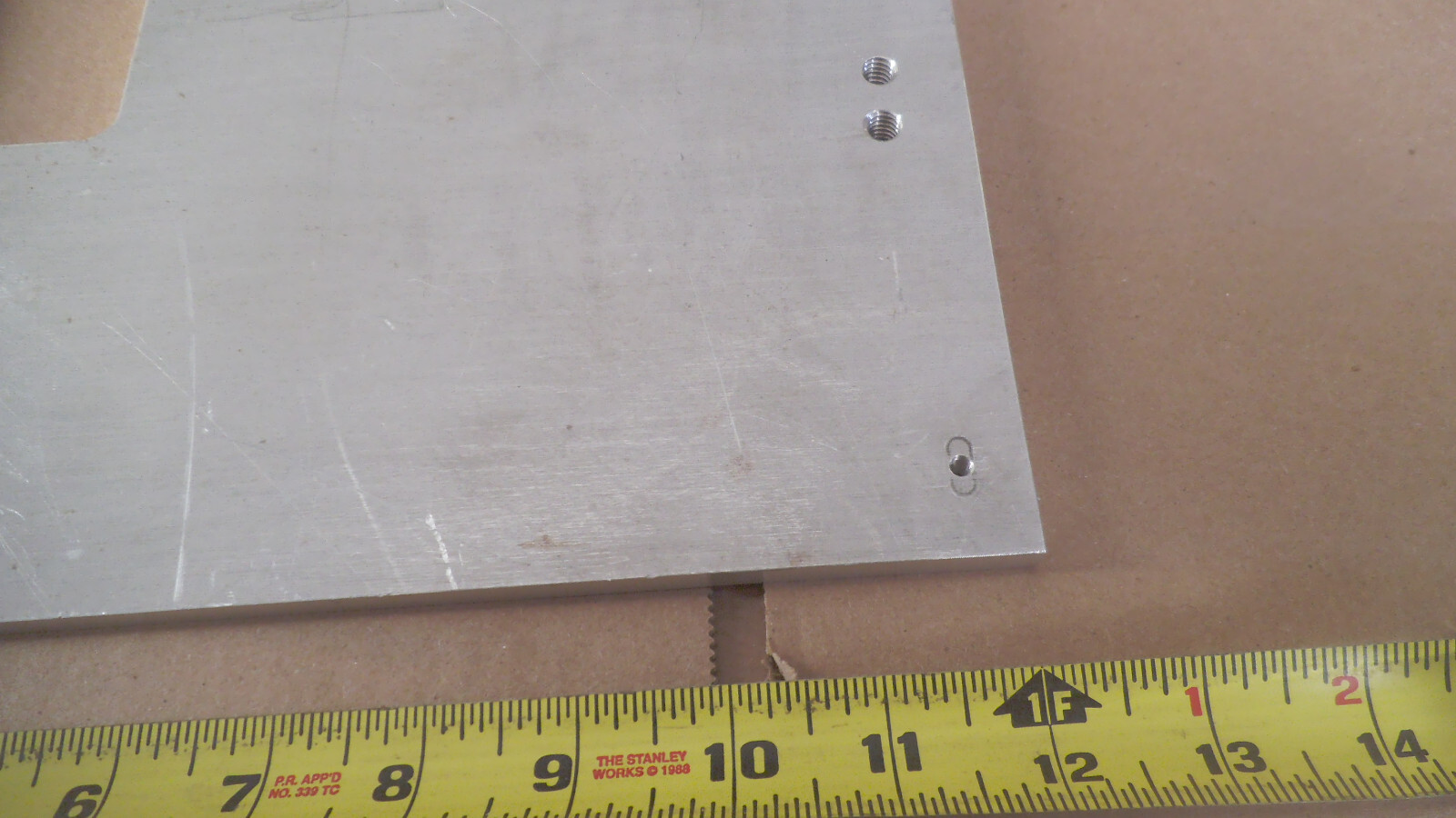 Aluminum plate 10-1/4″ x 10-1/4″ x point 385″ thick polished 1 side