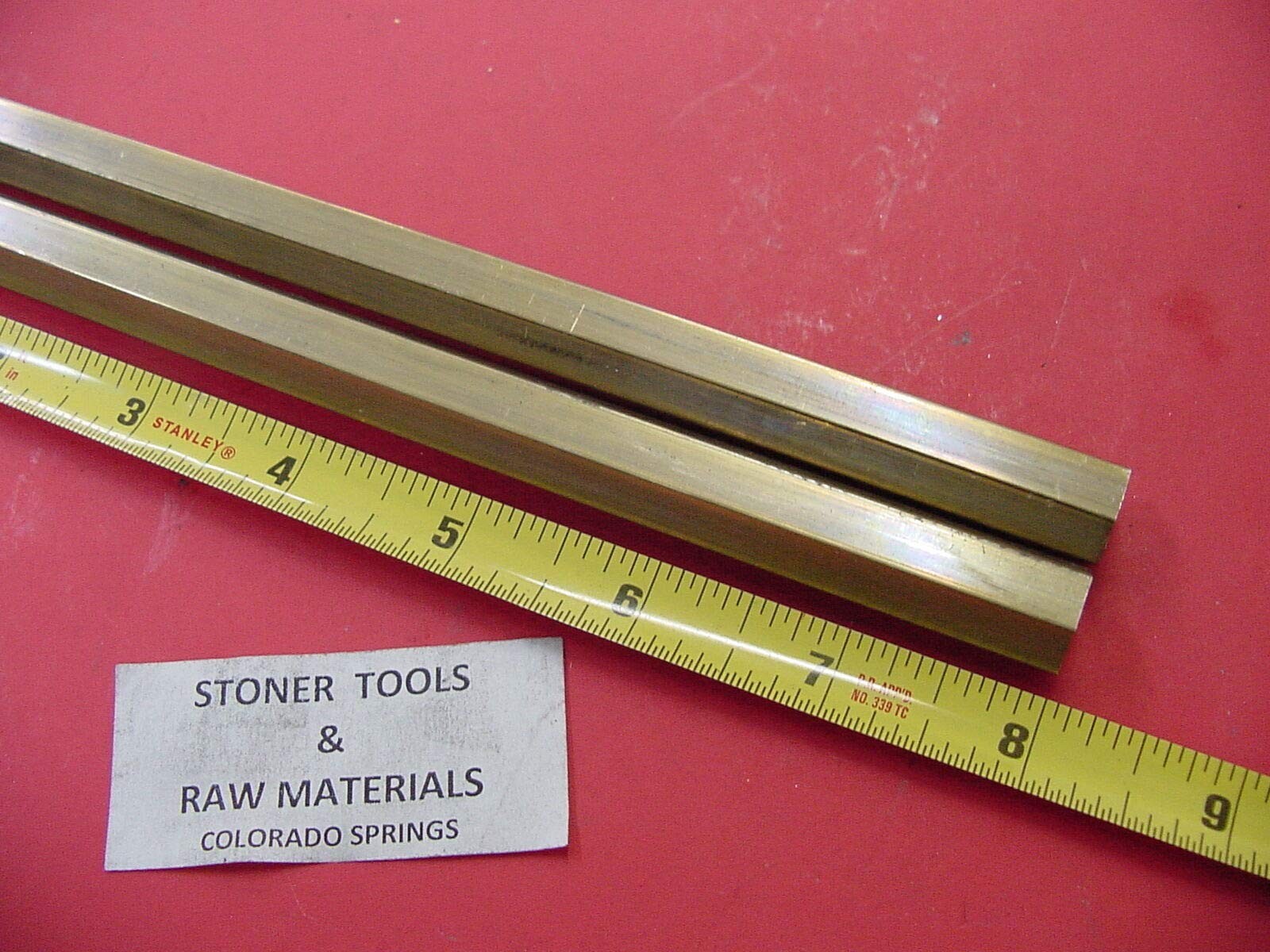 2 Pieces 1/2″ C360 BRASS HEX BAR 8″ long New Lathe Bar Stock .50″ 1/2 Hard