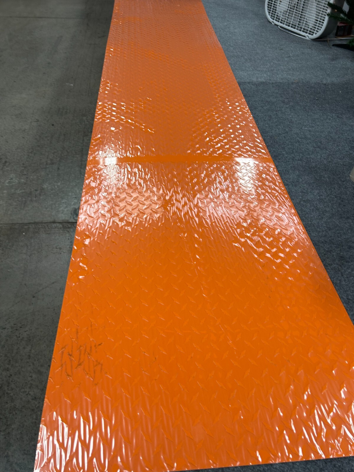 UTILITY Orange Aluminum Diamond Tread Plate .025″ Thick – 24″ x 10′ (2-Pack)