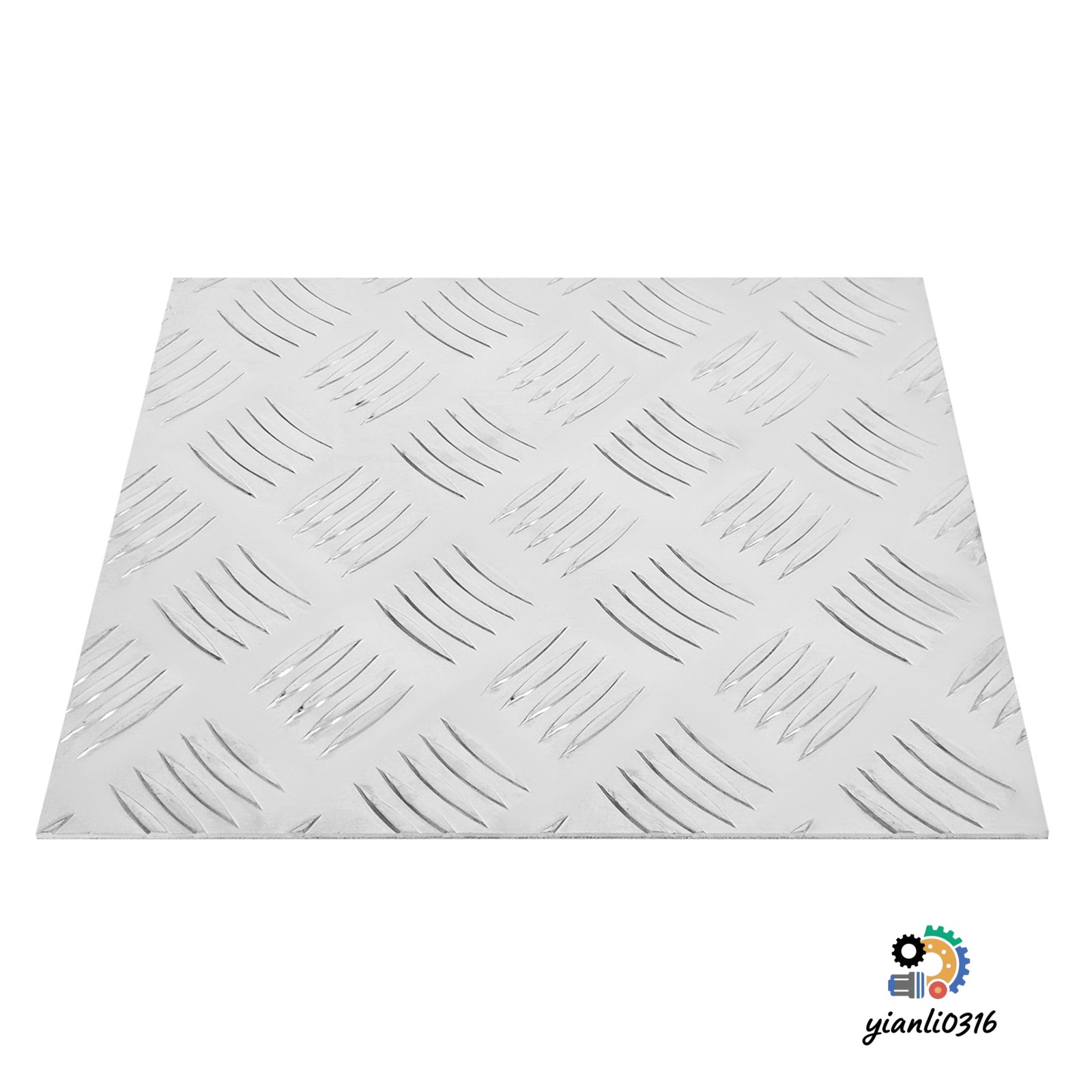 1Pc 12″x24″ Aluminum Diamond Tread Plate 305x610mm Silver For Garage