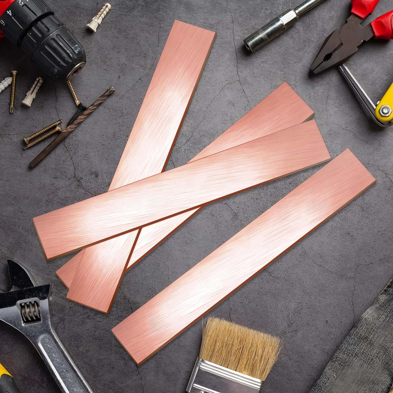 10 Pcs 99.99% Pure Copper Anode Strip 5.9 x0.98 x0.04 Copper Plate Sheet for