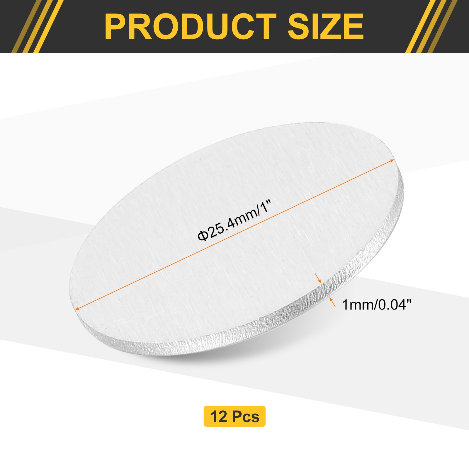 12Pcs Aluminum Disc 1″(25.4mm) Dia 0.04″(1mm) Thick Round 1060 Aluminum Sheets