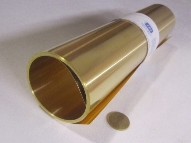 260 Brass Shim Sheet 0.012″ Thick x 12.00″ Wide x 120″ Length
