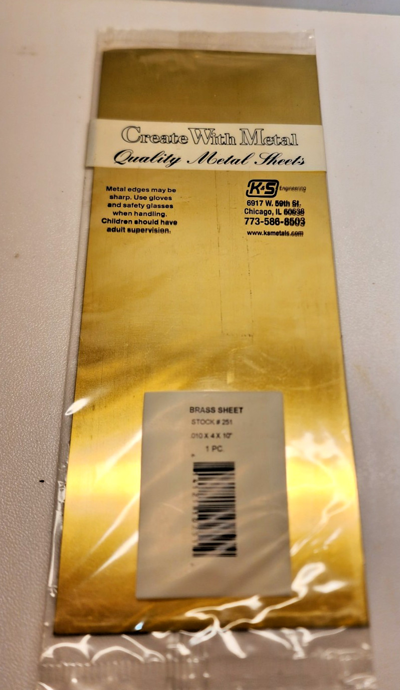 K&S Brass Sheet 10″x4″ .010 Thick Brass Sheets Hobby & Crafts Metal Sheet. READ!